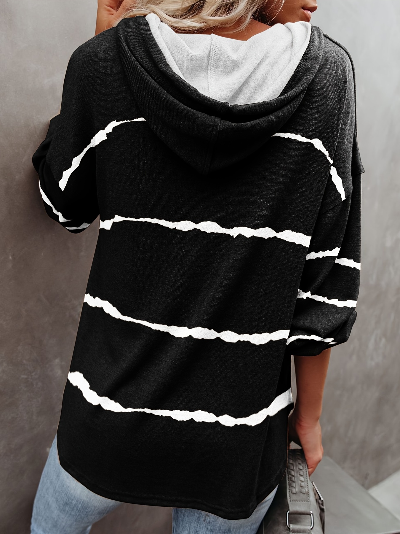 Hoodie with hot sale striped sleeves