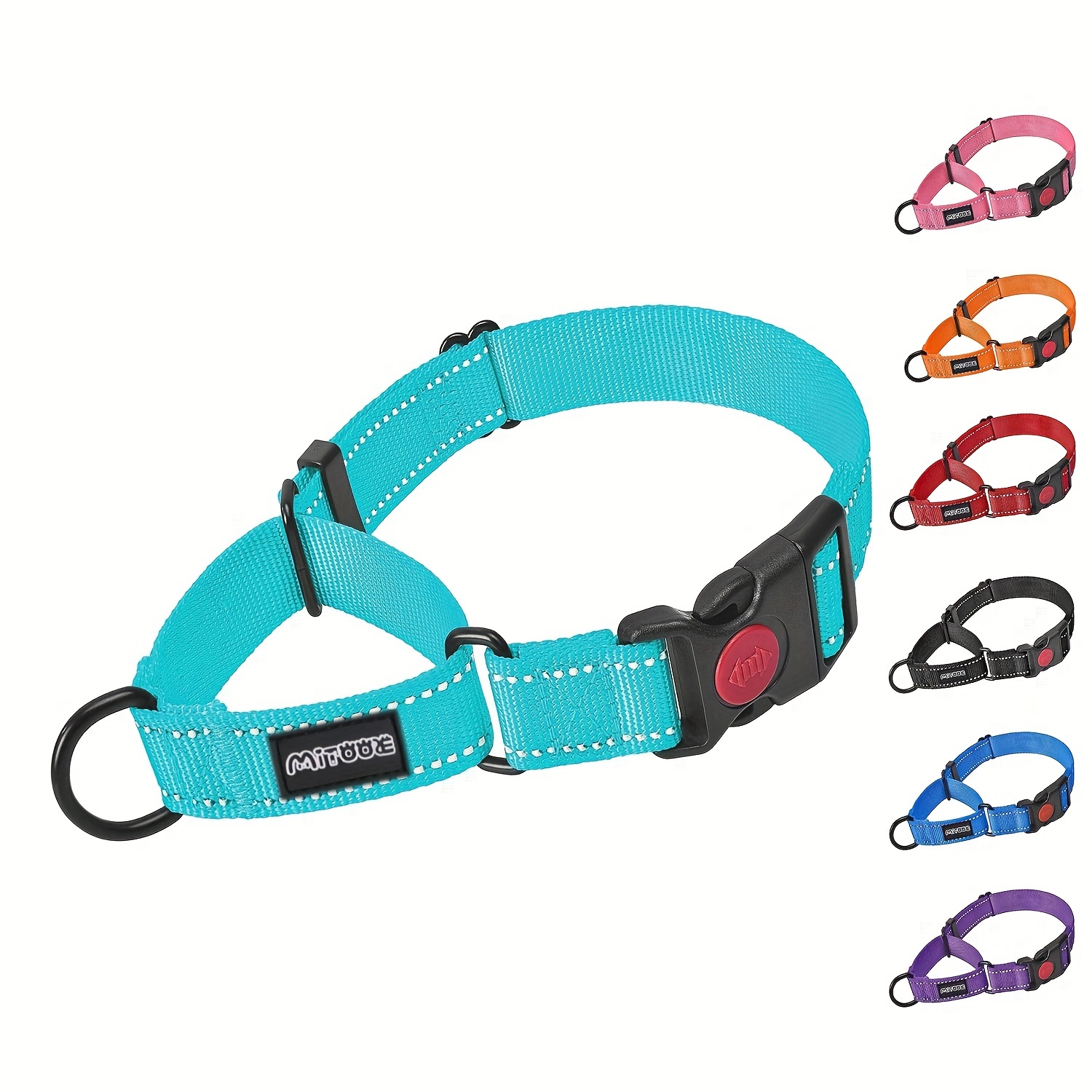 Reflective Dog Collar with Buckle Adjustable Safety Nylon Collars for Small  Medium Large Dogs, Pink M