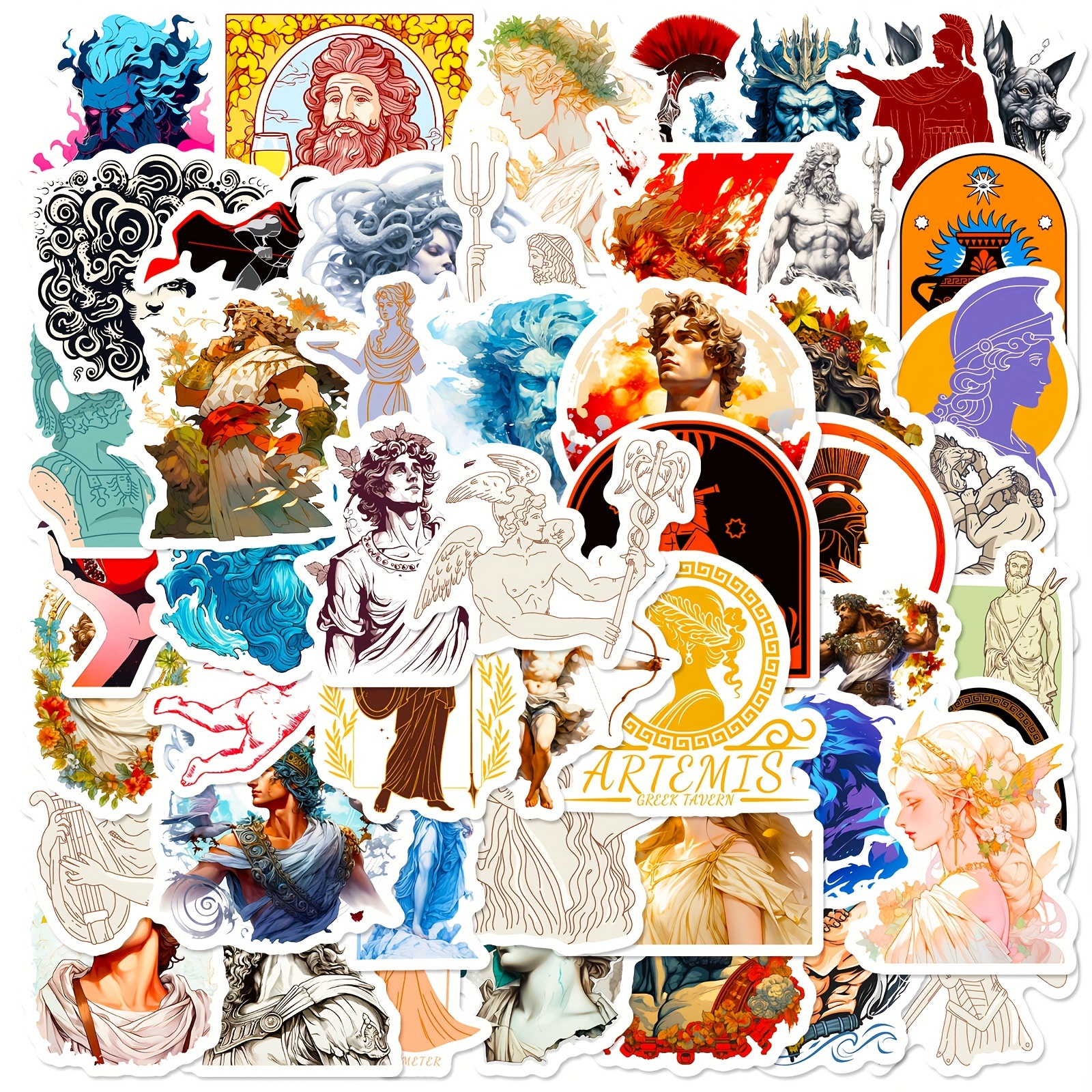  52Pcs Greek Mythology Aesthetics Stickers Pack