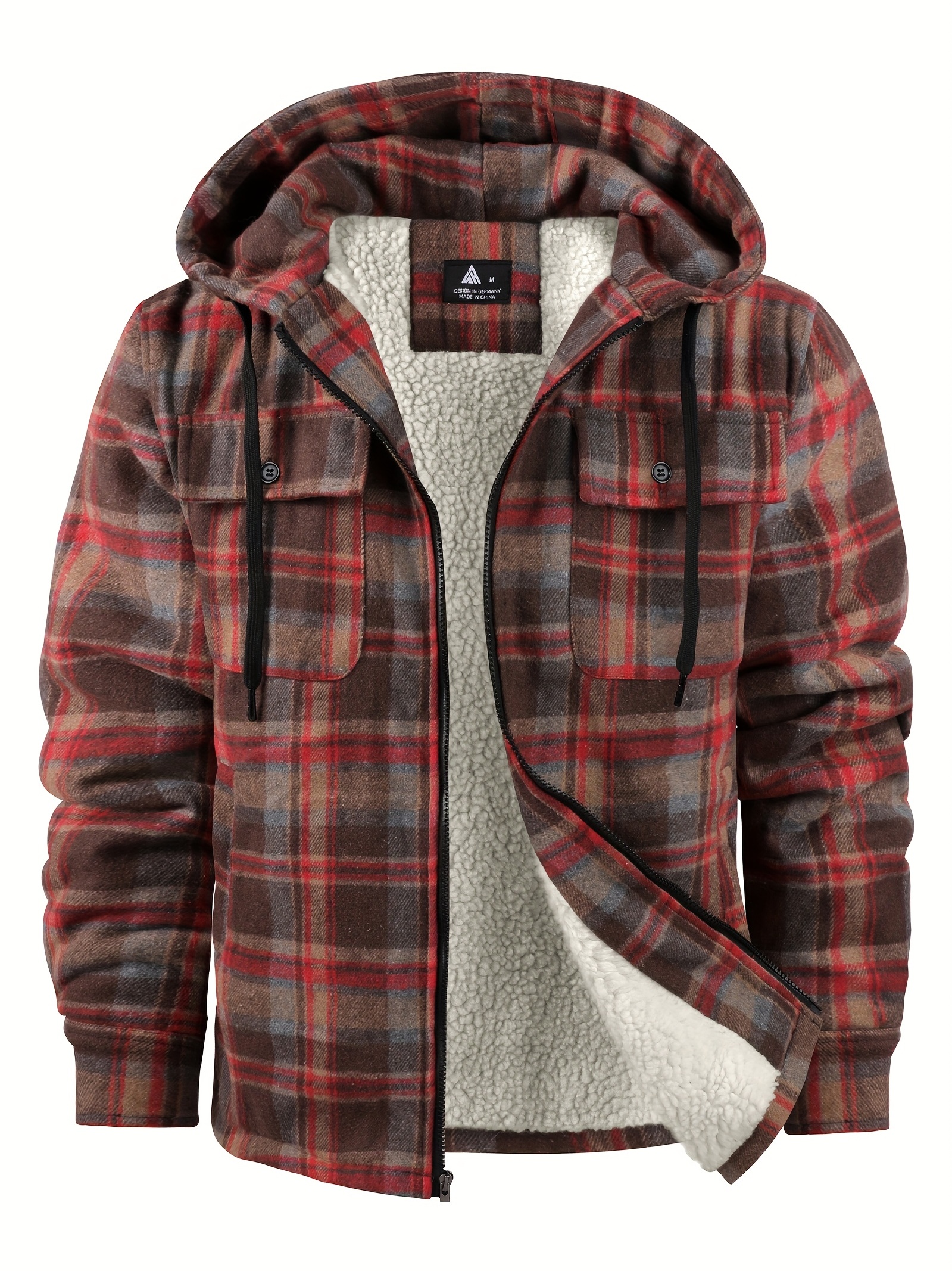 Mens flannel zip hoodie hot sale