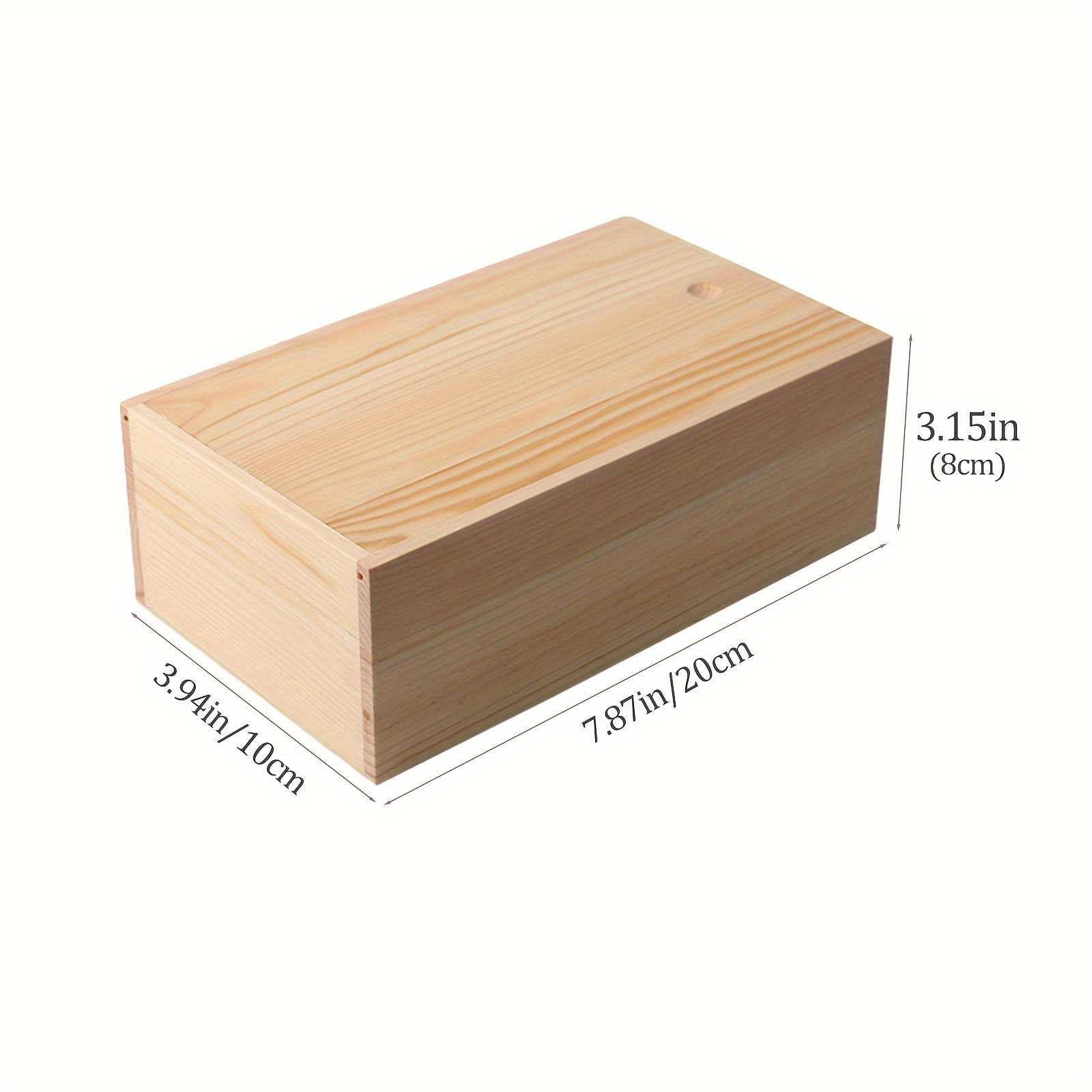 Wooden Box With Hinged Lid And Front Clasplarge Wooden Box - Temu