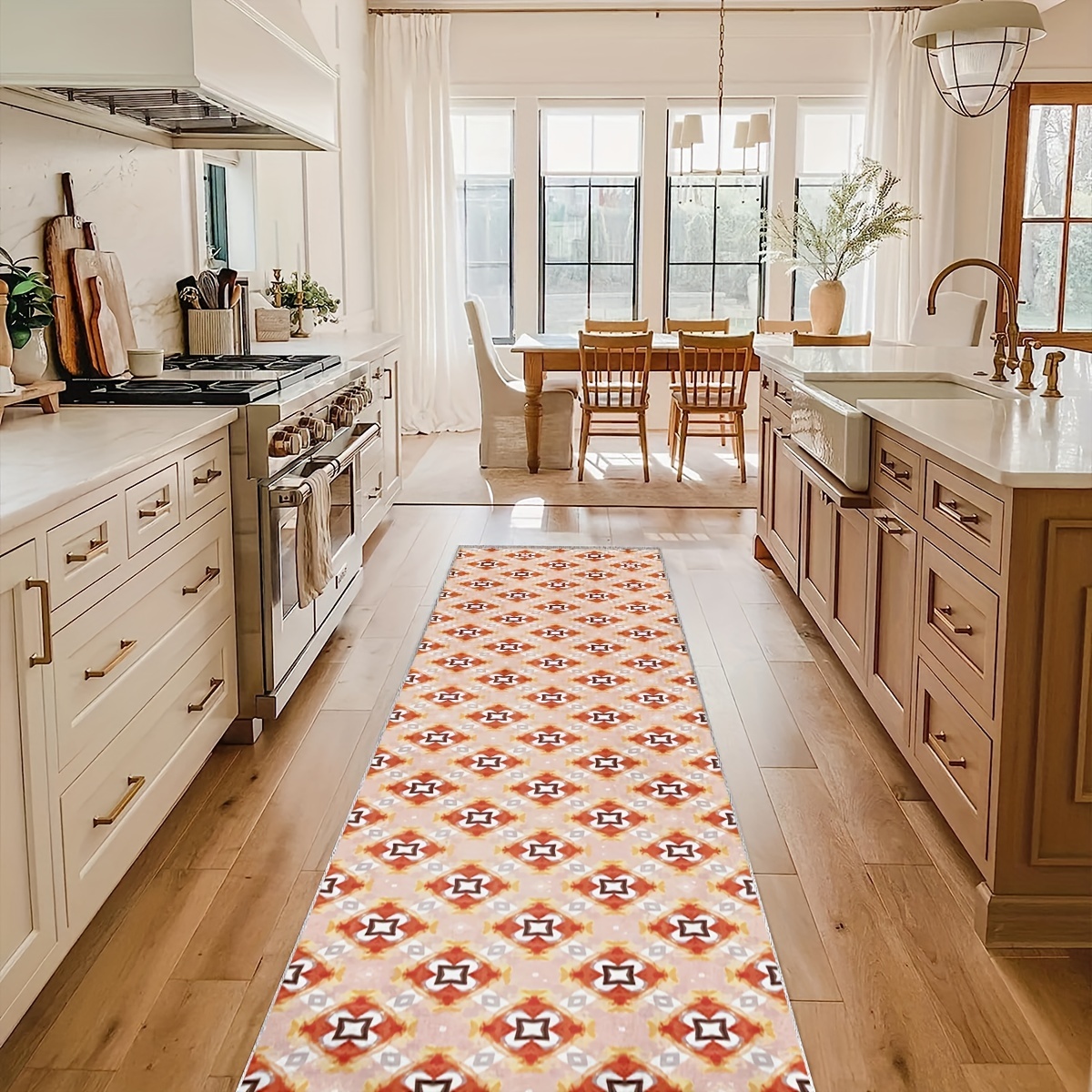 Tapetes de cocina para piso, alfombras de cocina con patrón floral clásico  gris, tapete de cocina antifatiga, decoración de cocina, alfombra de