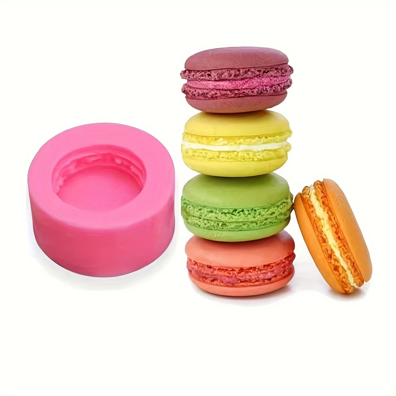 

1pc 3d Three-dimensional Macaron Shaped Candle Silicone Mold For Handmade Candles As Decoration