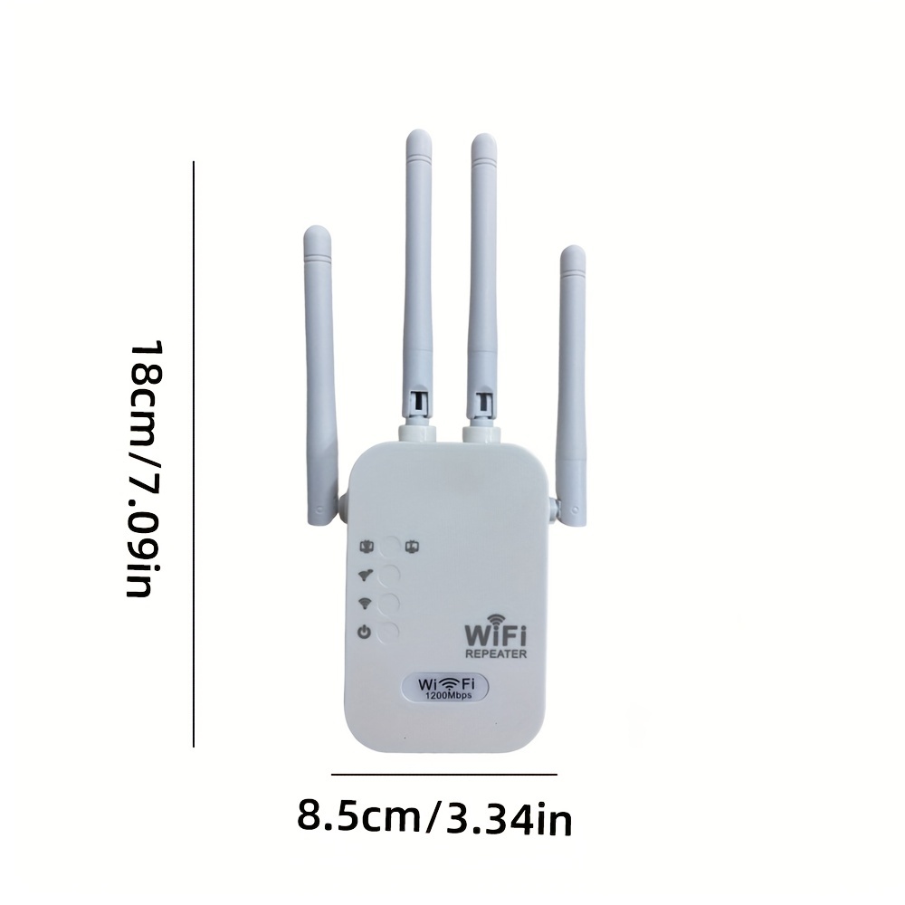 Spina Europea, Estensore WiFi, Ripetitore WiFi 6 Volte Più Potente WiFi  1200 Mbps 2,4 E 5 GHz Dual Band (8500 Piedi Quadrati), Forte Penetrazione  Del