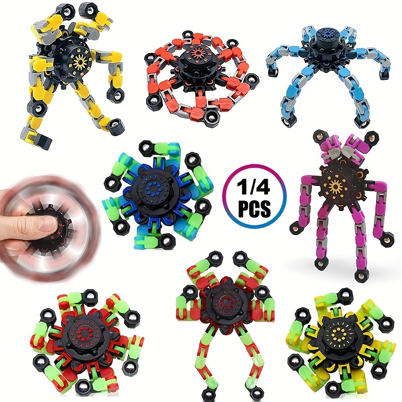 Stress Relief Toy Mechanical Fingertip Spinner DIY Deformable Transformable  Spin Antistress Gyro Toy For Kids Fingertip