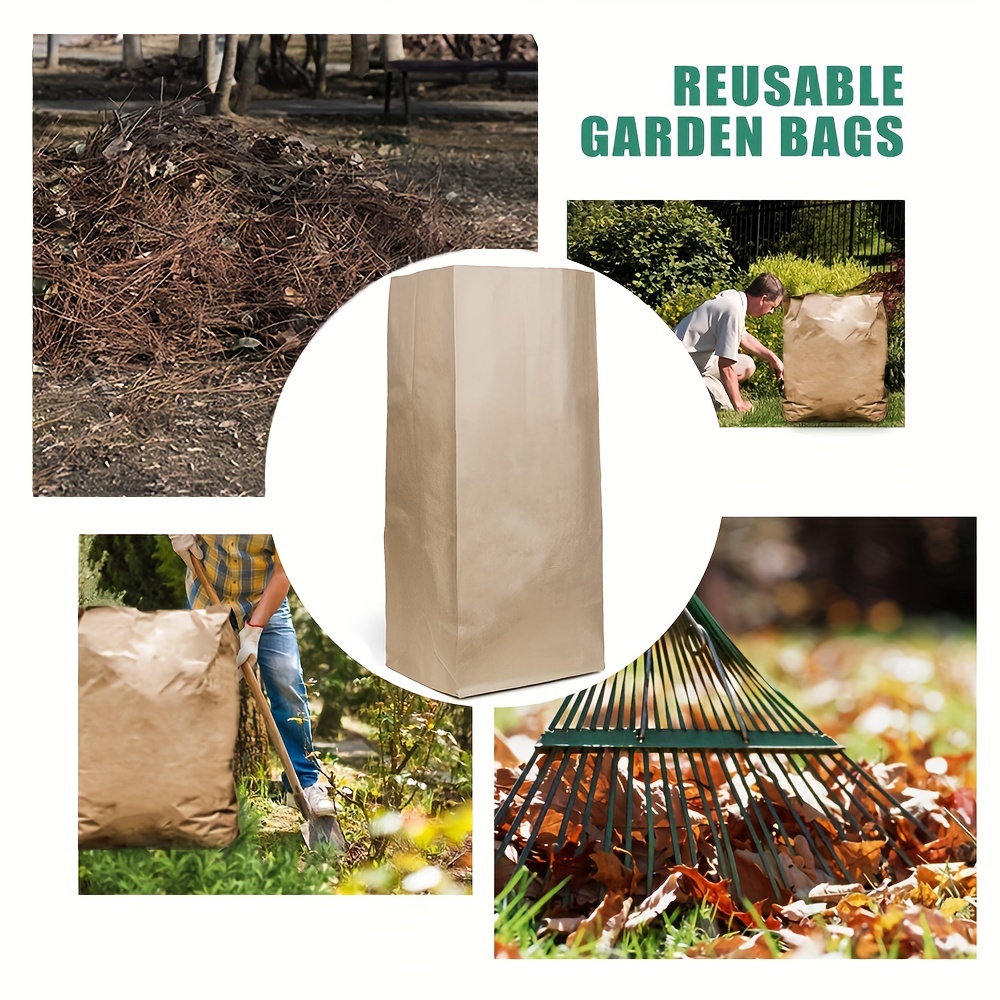30 Gallon Kraft Lawn and Leaf Bags (5 Pack) Eco-Friendly Heavy Duty Large  Paper Trash Bags, Tear Resistant Yard Waste Bags for Grass Clippings, Wet  and Dry Leaves, Weeds, and Twigs 