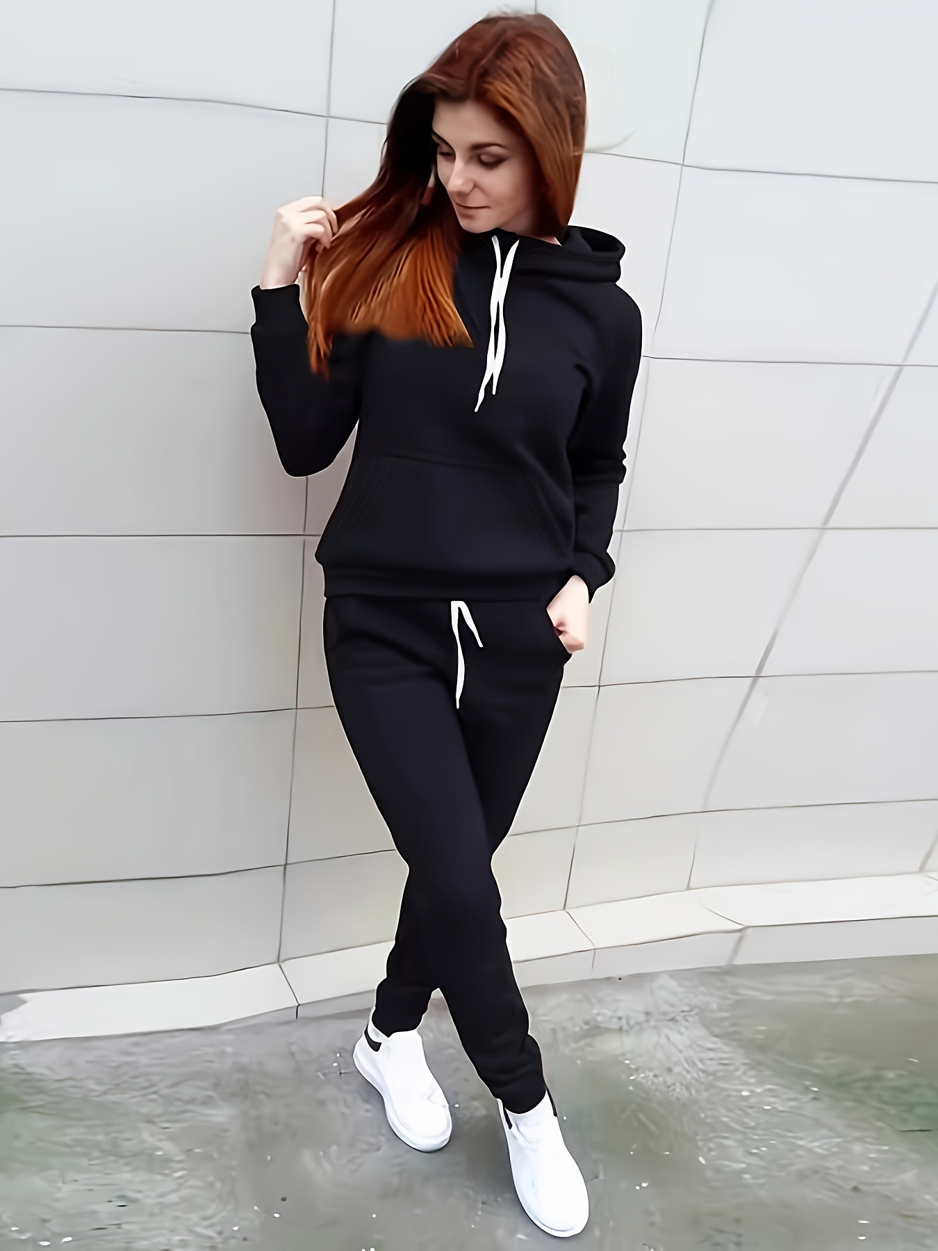 Women's Solid Sweatsuit Set Long Sleeve Pullover Sweatshirt and Drawstring  Sweatpants Sport Set 2 Piece Tracksuit Suits : : Clothing, Shoes 