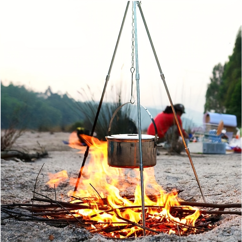 Camping Tripod Campfire Cooking Dutch Oven Tripod Mini Adjustable Grill  Tripod Cooker Campfire Grill Stand Tripod Grilling Set - AliExpress