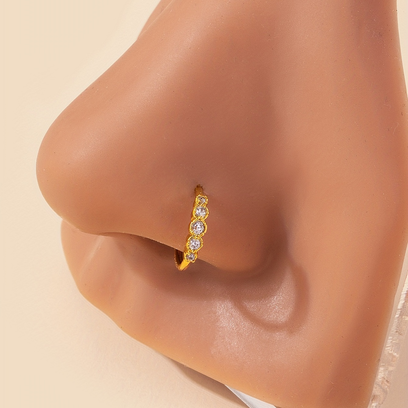 Inlaid Zircon Nose Ring, Bling Bling Style for Women