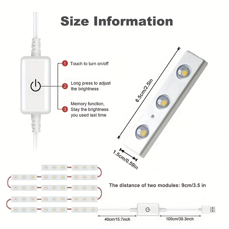 1pc 18/30/42 Led Usb Specchio Frontale Trucco Luce Specchio - Temu Italy