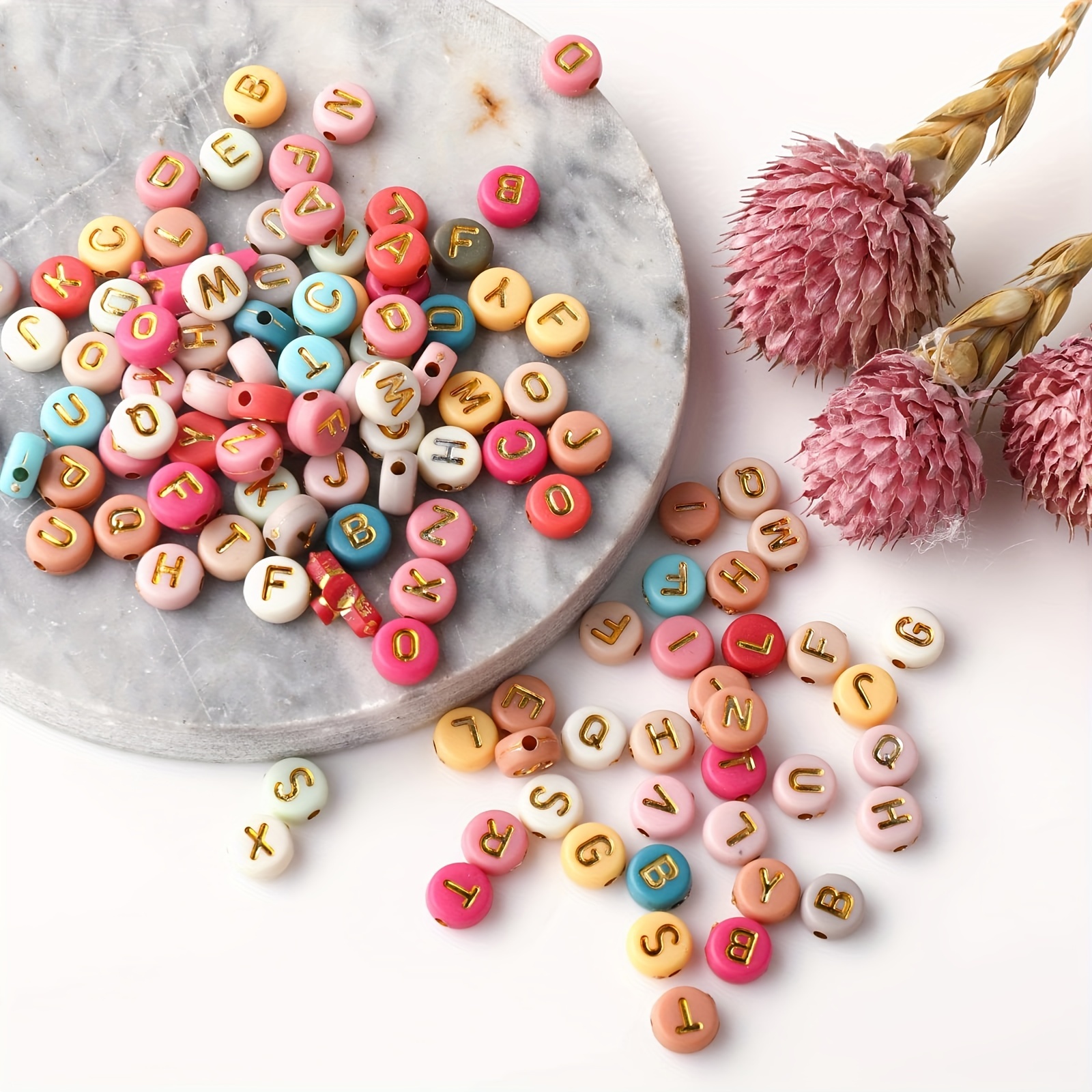 Alphabet Beads Colorful A z Letter Beads Acrylic Beads - Temu