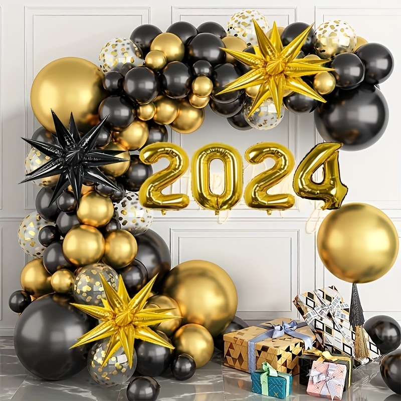Décorations du Nouvel An Arche en ballon argentée 2024 Ballons du Nouvel An  Ballons de fête de bonne année Décoration ballon Nouvel An 2024 -   France