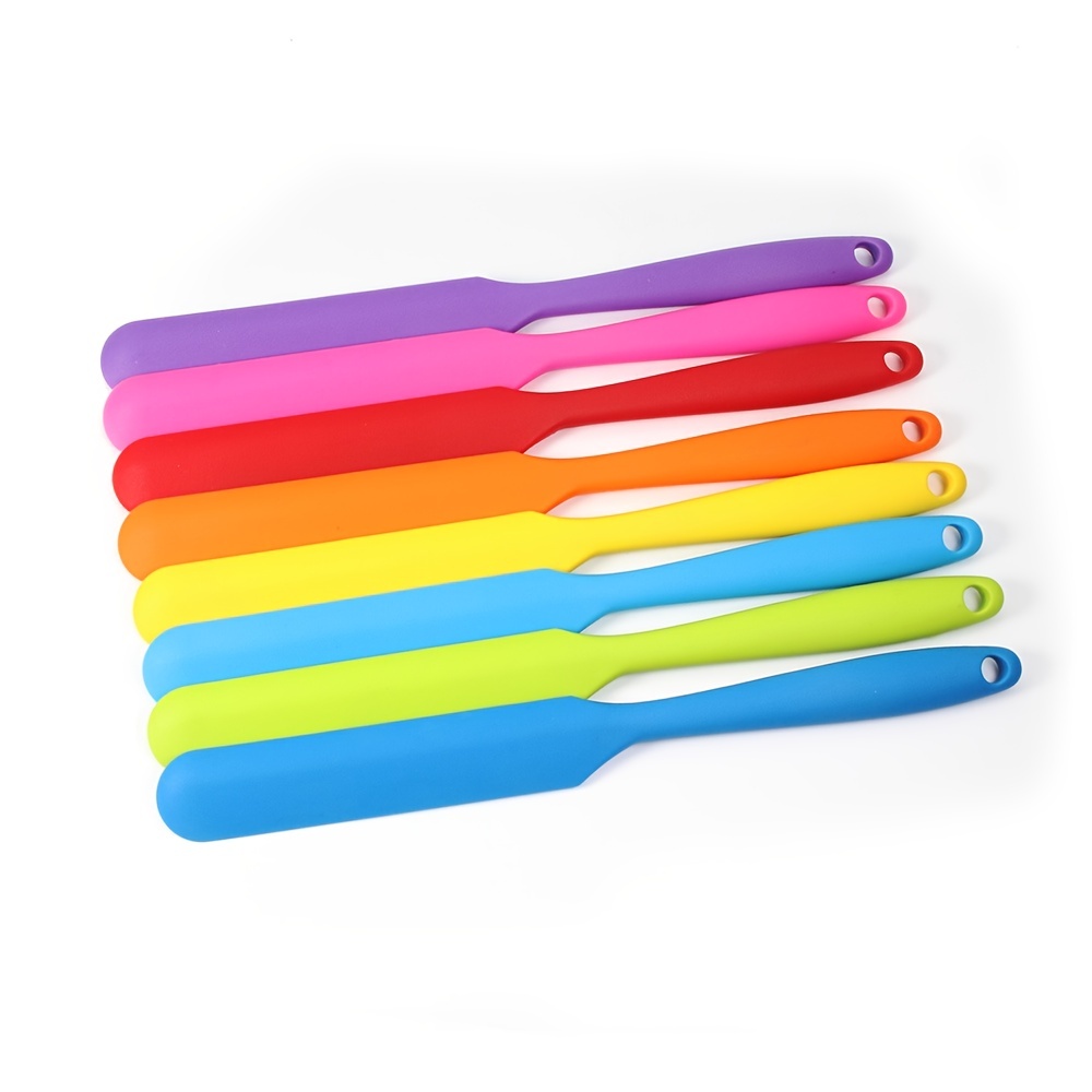 Integrated Silicone Long Spatula Macaron Color Cream Spatula - Temu