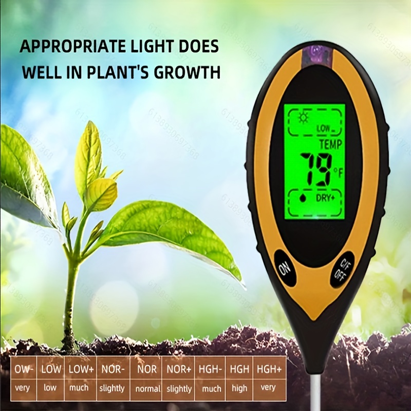  Medidor de pH y humedad del suelo, electrodo largo de 11.61  pulgadas : Patio, Césped y Jardín
