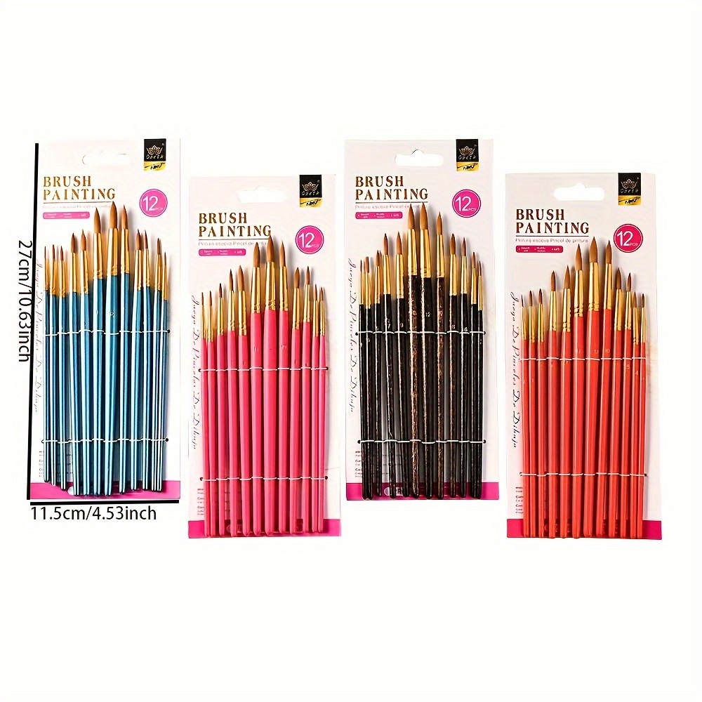 Pinceles de pintura, 5 piezas de pincel profesional de nailon para pintura  al óleo acrílico al óleo acuarela - 2#, talla única