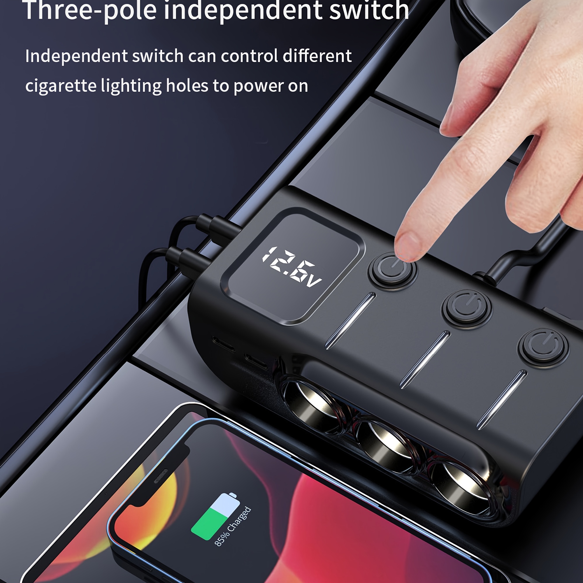 Car Cigarette Lighter Adapter 3 Usb C type c pd charger - Temu