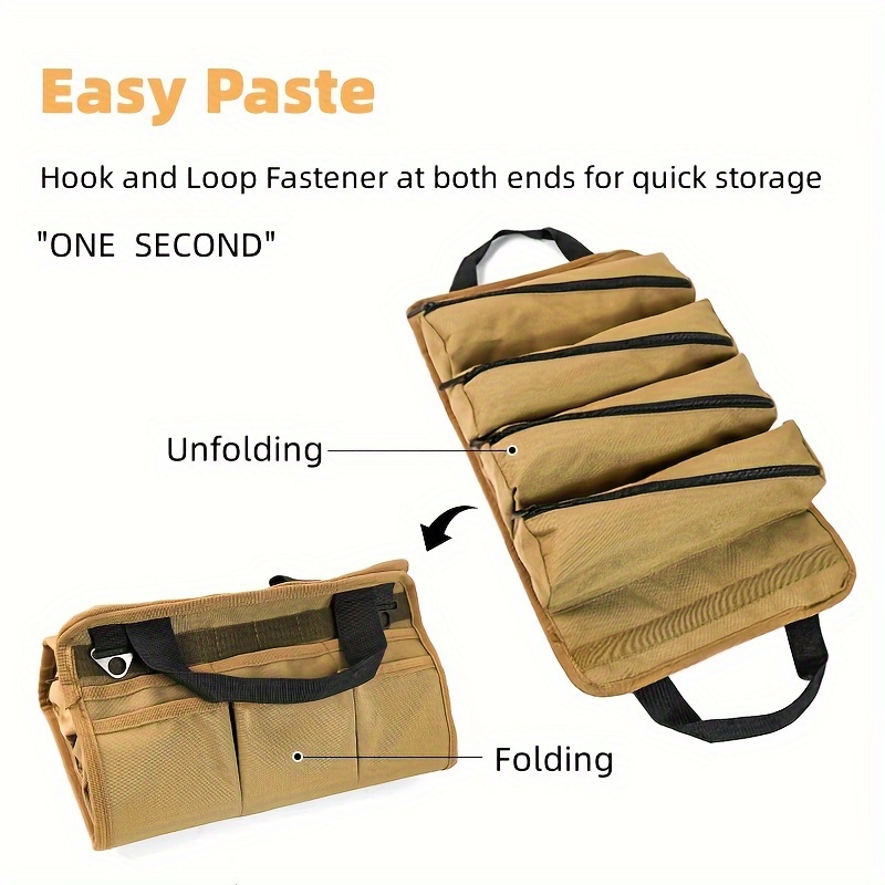 1pc Large Capacity Tool Roll Household Gardening Tool Stirage Bag Multi  Purpose Tool Bag Hanging Backpacking Organizer Bucket Outdoor Travel  Survival Kit Camping Cookware Bag Tool Roll, 24/7 Customer Service