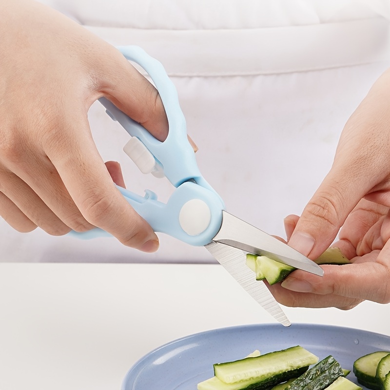 Wave Shaped Stainless Steel Scissor For Baby Food Supplement - Temu