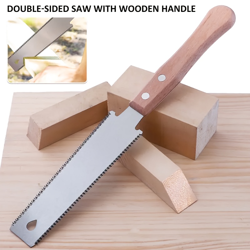 

1pc, Hand Saw With Double-sided Blade Cutting, 6-inch, Double-sided Pull Saw, Ryoba Sk5 Flexible Blade, 14/17 Tpi Flush Saw, Beech Handle, Woodworking Tool For Garden Supplies