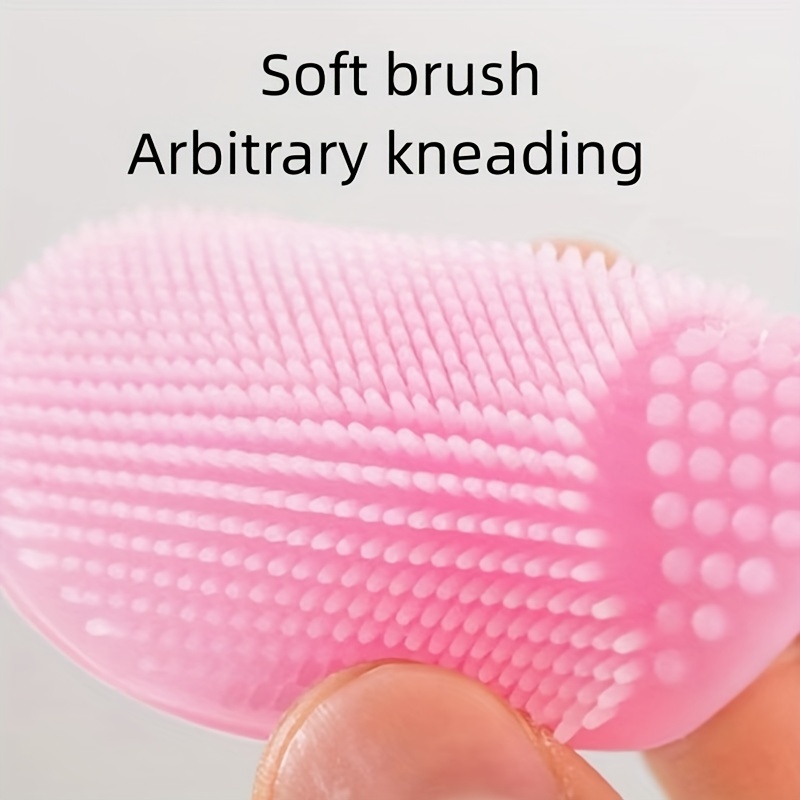 2pcs Silicone Face Cleansing Brush Handheld Scrubber For Massage Pore Cleansing