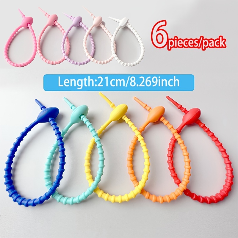 10PCS bread clips reusable colorful silicone ties bag clip