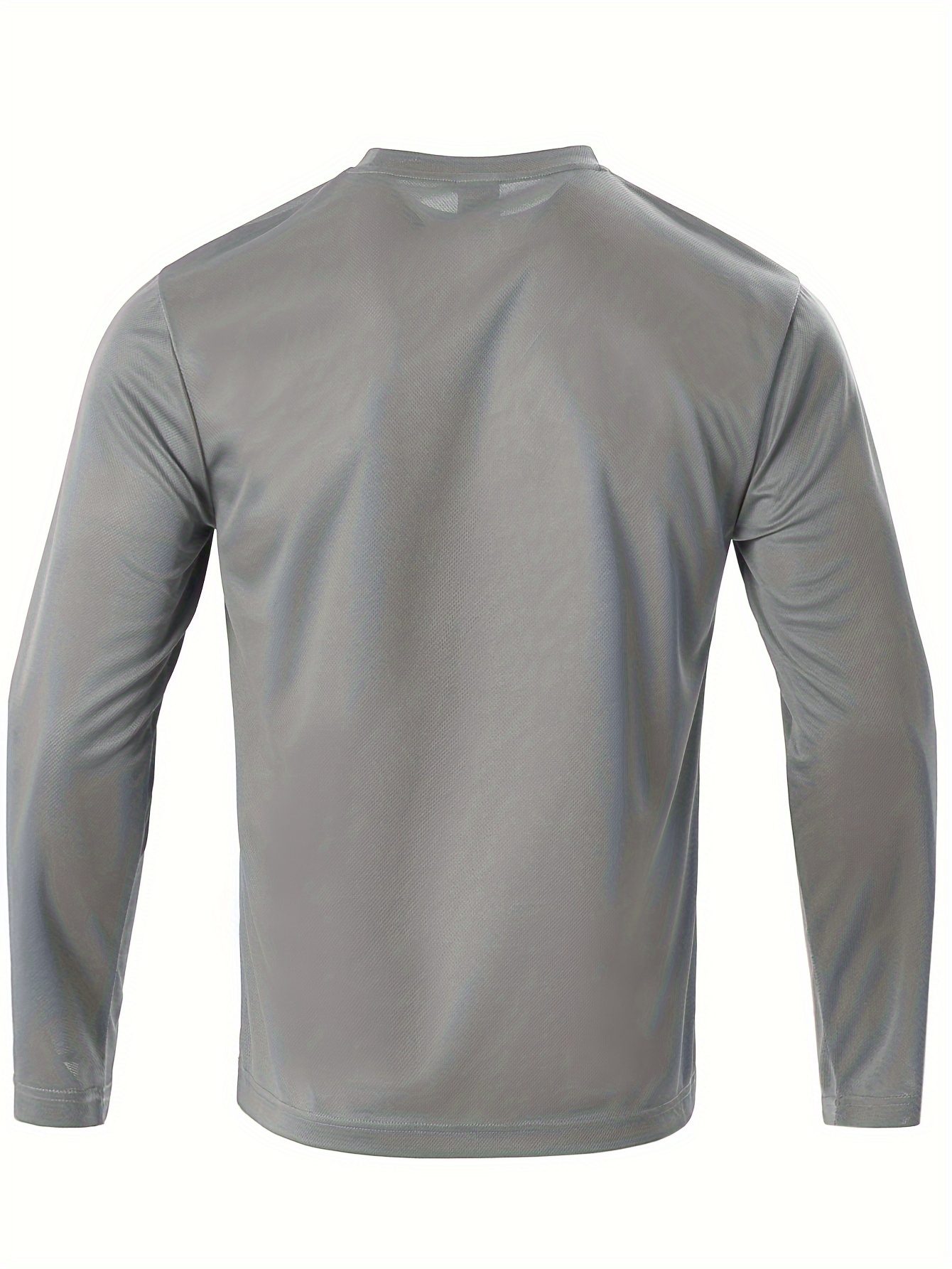 5-Pack *'S Long Sleeve T-Shirts Polyester Crew Neck, Solid Color, Knit  Fabric Stretch, Casual Sports for Hiking, Running, Pa