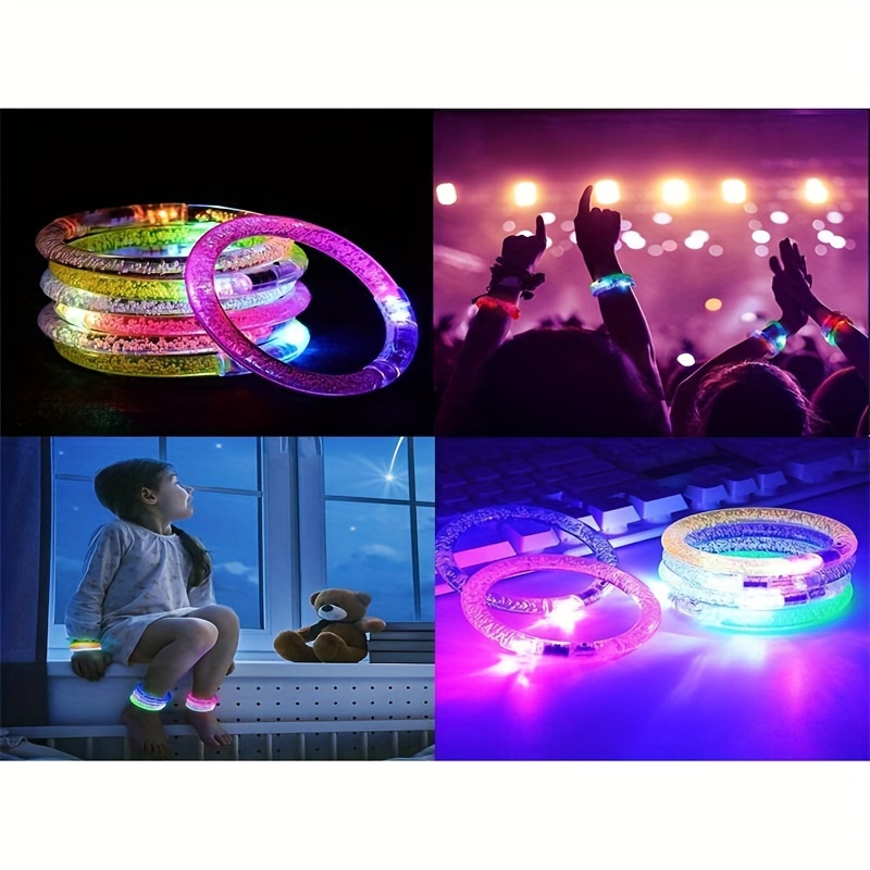 Pulseras fluorescentes para fiestas, collares de neón para bodas,  cumpleaños, conciertos, luces brillantes de colores, 50 piezas
