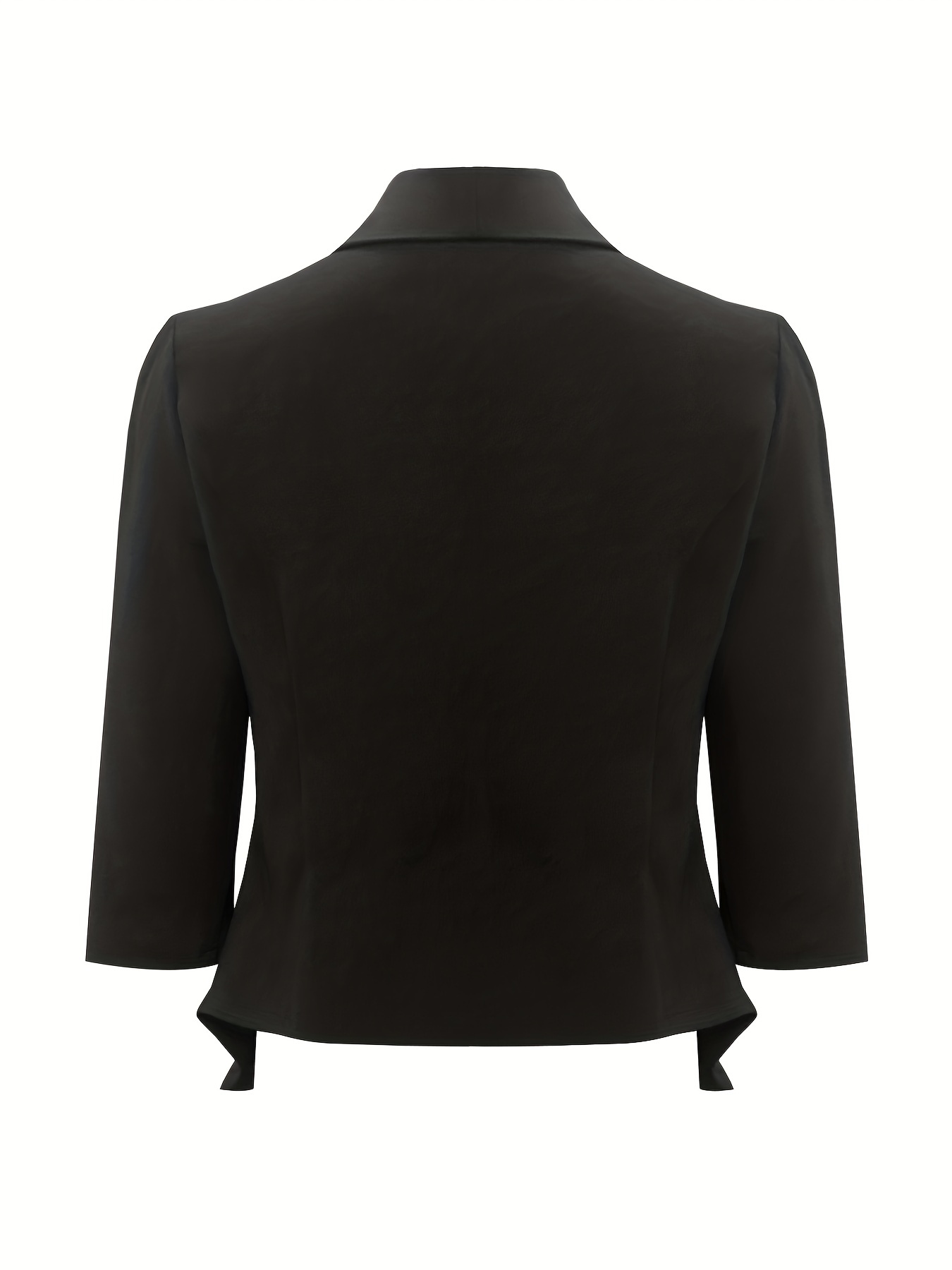 Black Cropped Shawl Collar Blazer