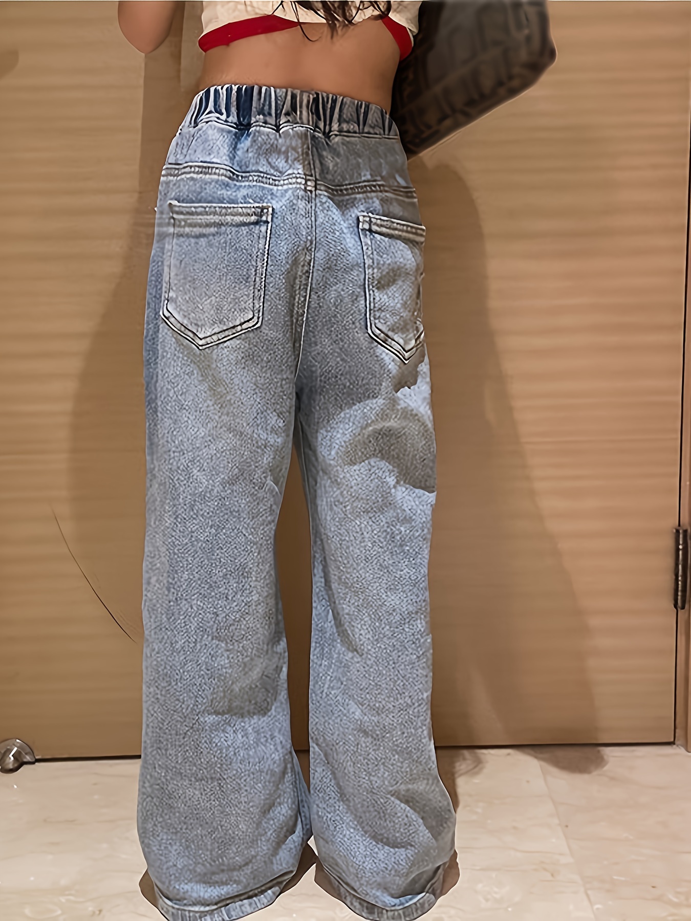 Pantalones Jeans/ Vaqueros/ Mezclilla Línea Térmica Pierna - Temu