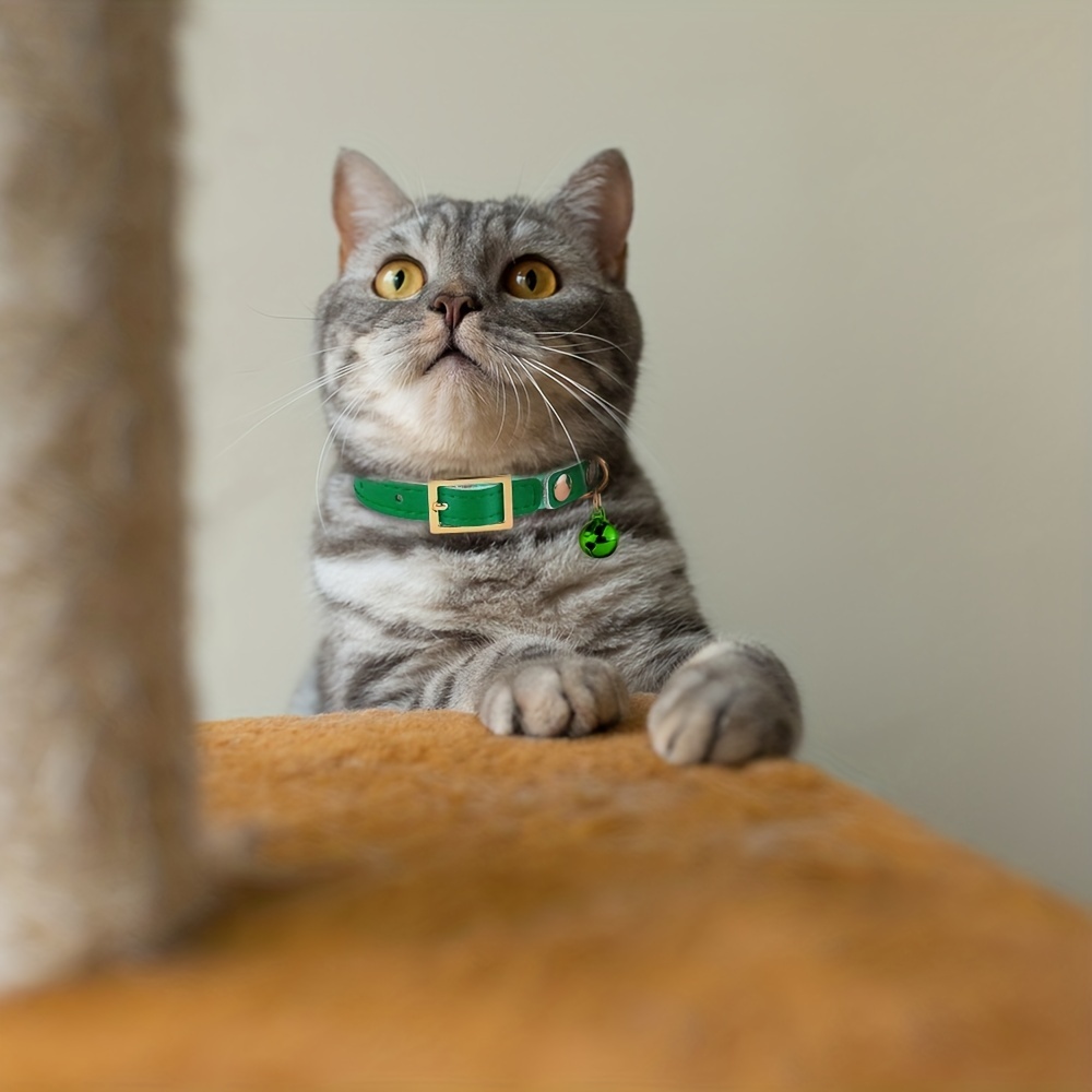 Leather Collar Kitten Cat Collar Pet Collar Bell Adjustable - Temu United  Arab Emirates