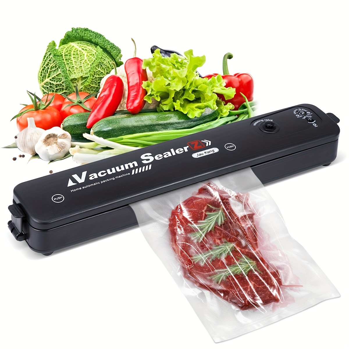 Vacuum Sealer Machine Powerful Electric Automatic Air Sealing Vacuum  Packing Machine with 10 Preservation Bags for Fresh Fruits, Meat and  Vegetables