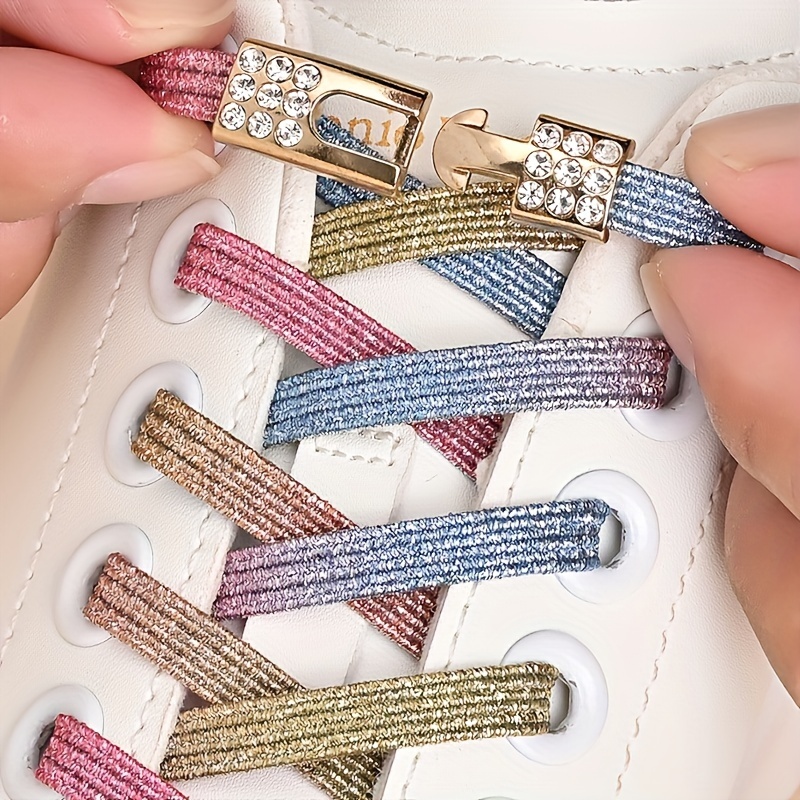 Fashion Shiny Rhinestone Shoelaces For Men - Temu