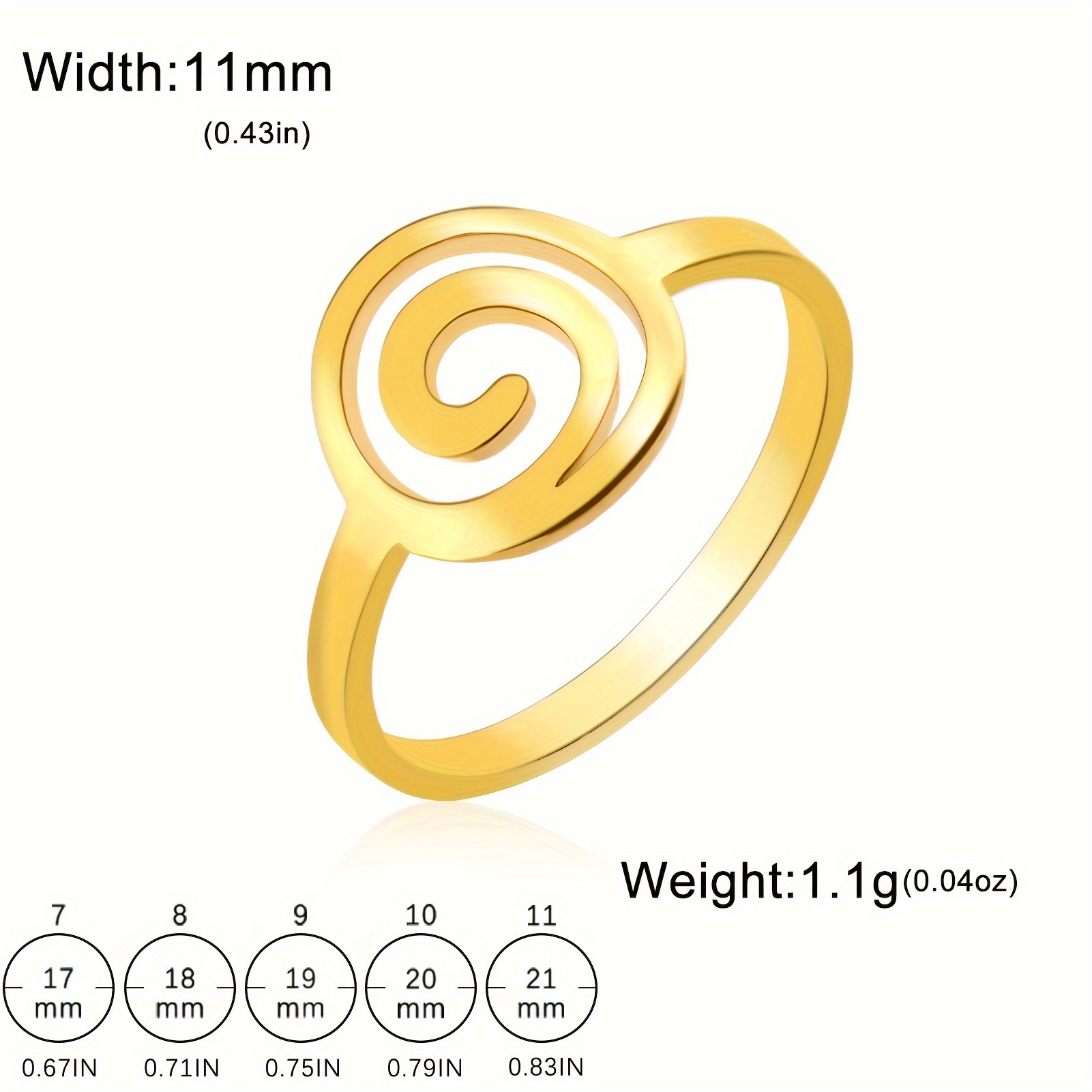 Spiral Pattern Ring Stainless Steel Geometric Spiral Ring Temu United