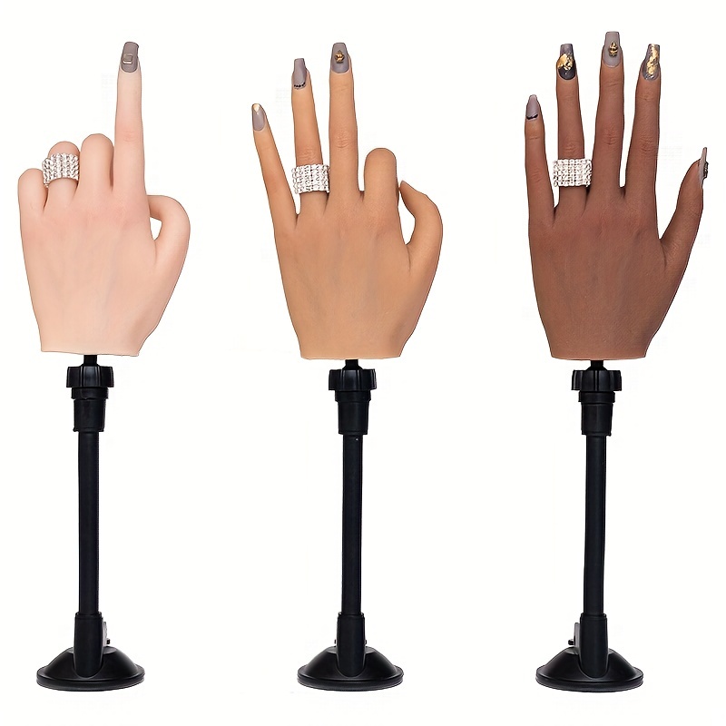 Silicone Nail Practice Hand For Acrylic Nails Mannequin Hand - Temu