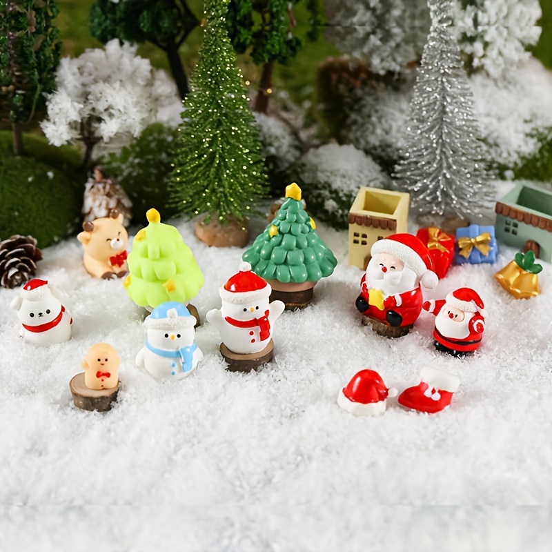 Christmas Snowman Santa Claus Ornaments Decorations Cute Fairy Decor DIY  Accessories Home Decoration Miniature Dollhouse Craft