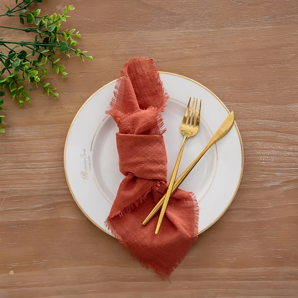Polyester Napkin, Solid Color Napkin Cloth, Coral Cotton Linen Napkins, For  Western Restaurant And Hotel, Room Decor, Dining Table Decor - Temu