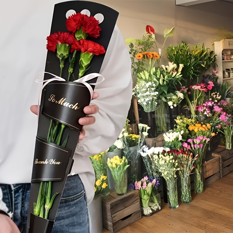 Boîte de papier à fleurs ronde Essen avec couvercle seau porte