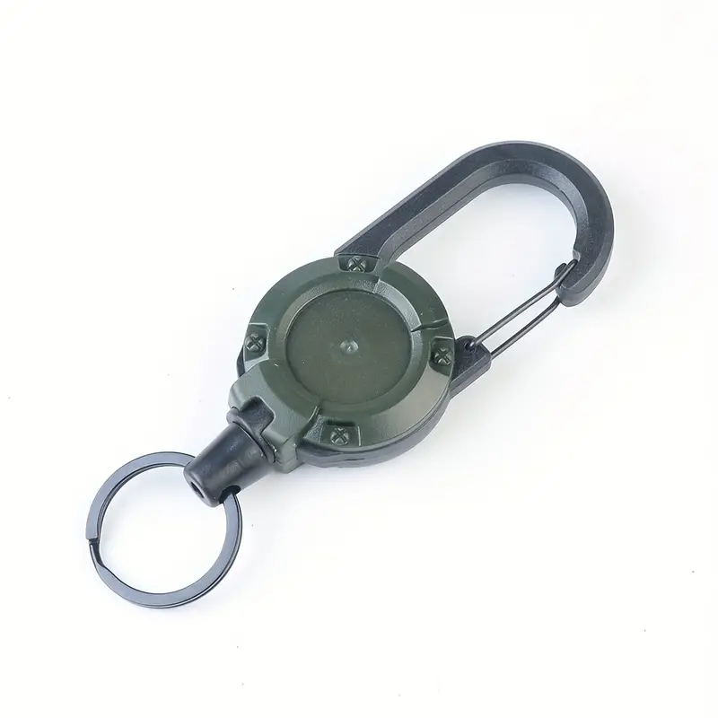 1Pcs Outdoor Automatic Retractable Cord Tactical Keychain - Heavy Duty Carabiner Key Chain, Anti-Theft Multi-Tool Carabiner Badge Clip Suitable for