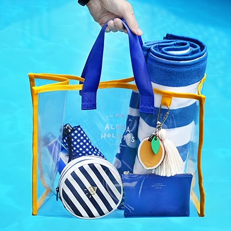  GSHLLO Summer Waterproof PVC Beach Bag Transparent Tote Bag  Clear Stadium Bag for Women Girls Kids Orange : Clothing, Shoes & Jewelry