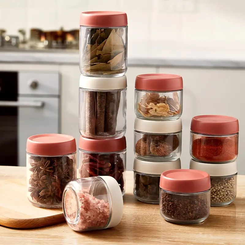 Glass Airtight Jars With Lids, Spice Storage Jar, Seasoning Bottle, Food  Storage Containers, Kitchen Supplies - Temu