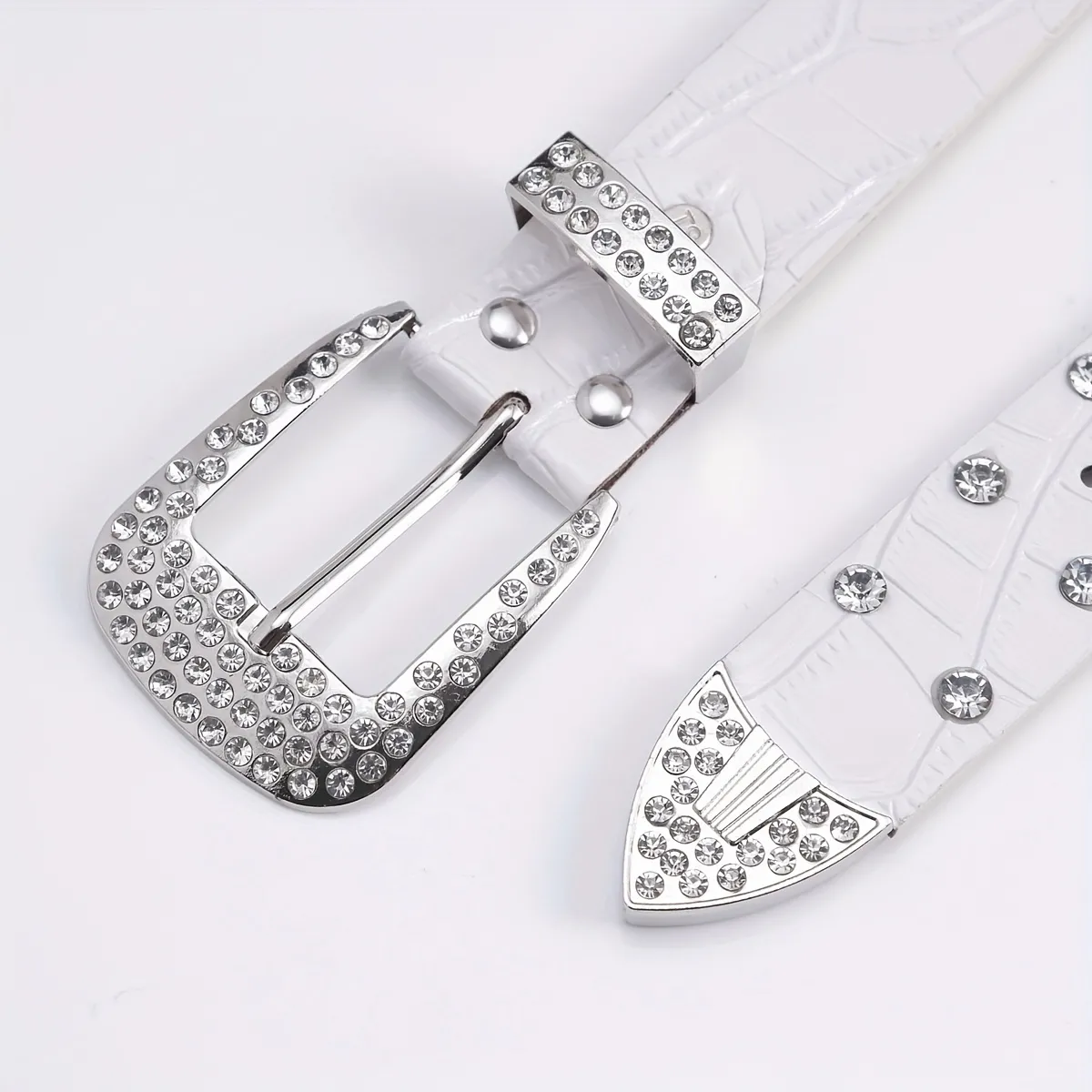 New Fashion Full Artificial Diamond Men's And Women's Belt Pin Buckle  Inlaid Artificial Diamond Belt Waist Belt