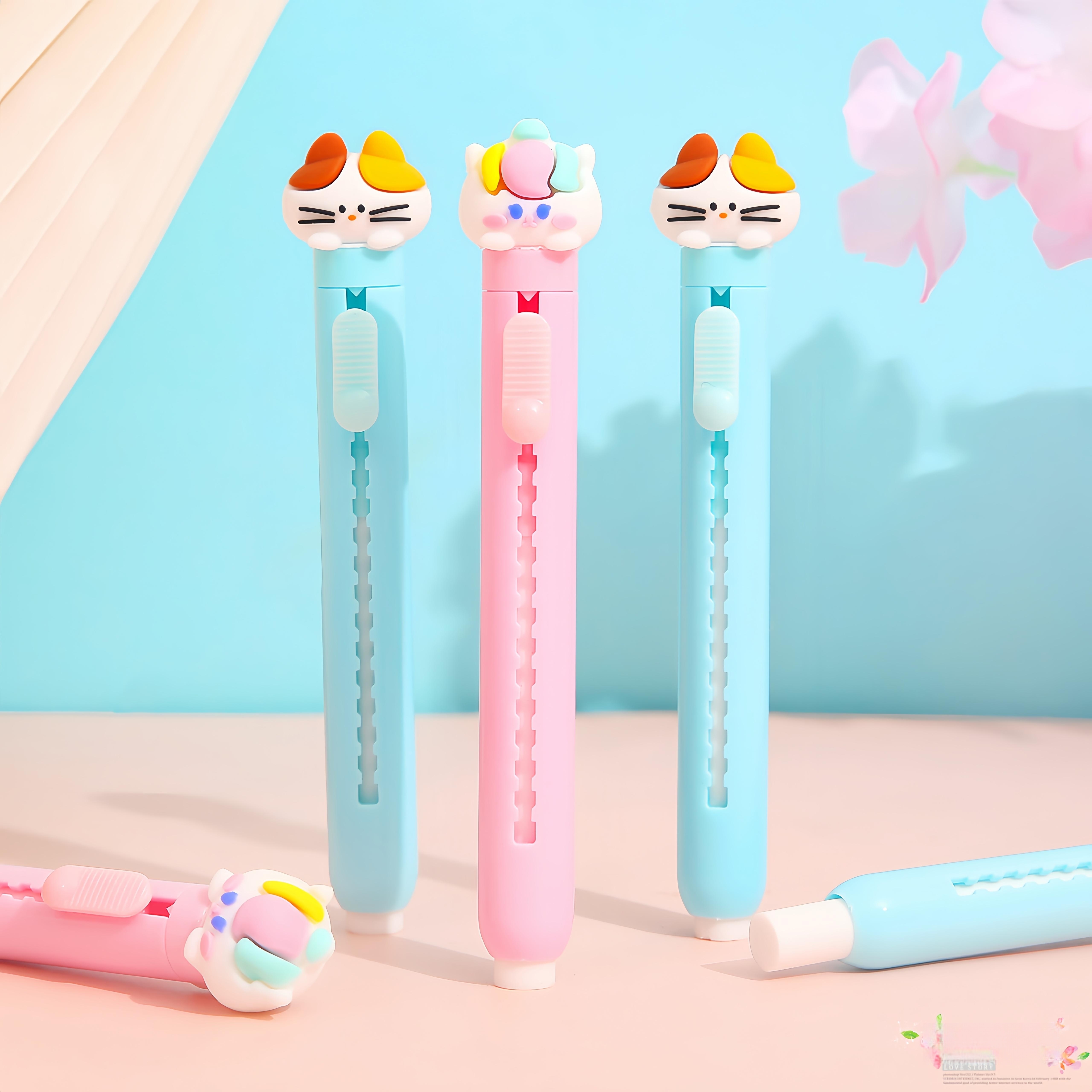 1pc Cartoon Retractable Pencil Eraser Kawaii Portable Push-pull Pencil  Erasers School Student Child Office Stationery Supplies - AliExpress