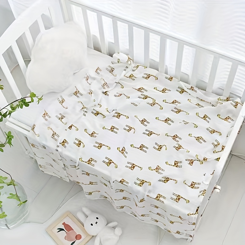 100% Cotton Soft Baby Swaddle Blanket, Stroller Towel