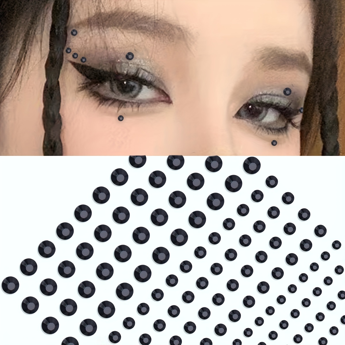 Black Shiny Under Eye Makeup Bright Flash Face Sticker - Temu