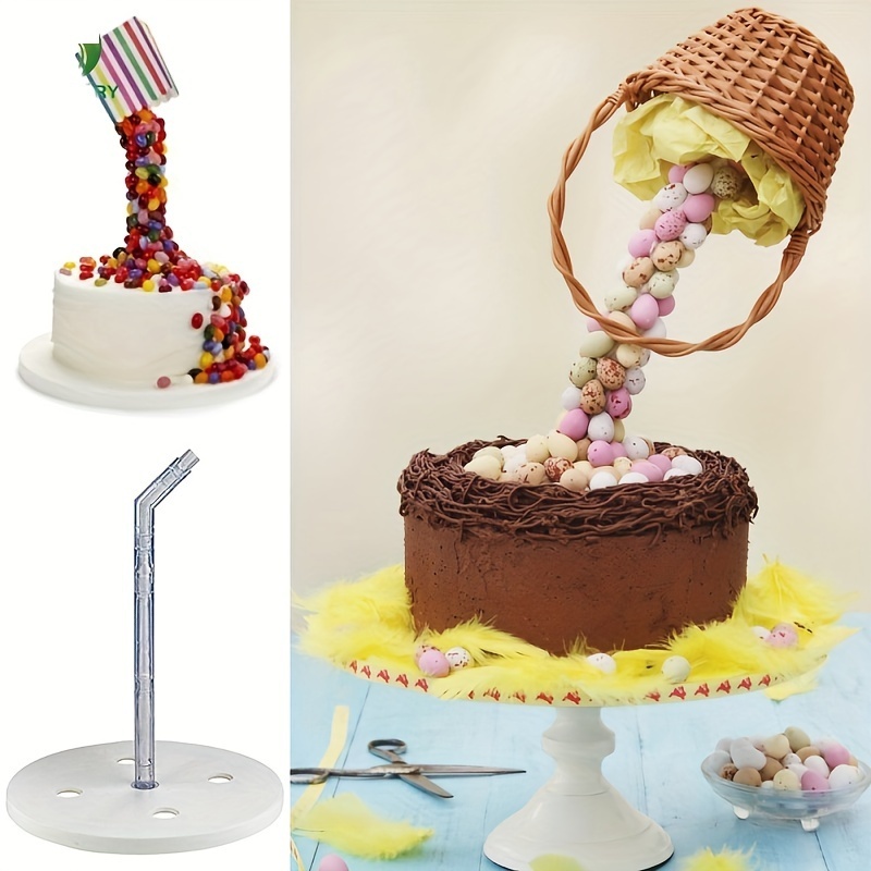 

1pc, Anti-gravity Cake Stand With Removable Plastic Frame - Perfect For Fondant Decoration And Party Supplies