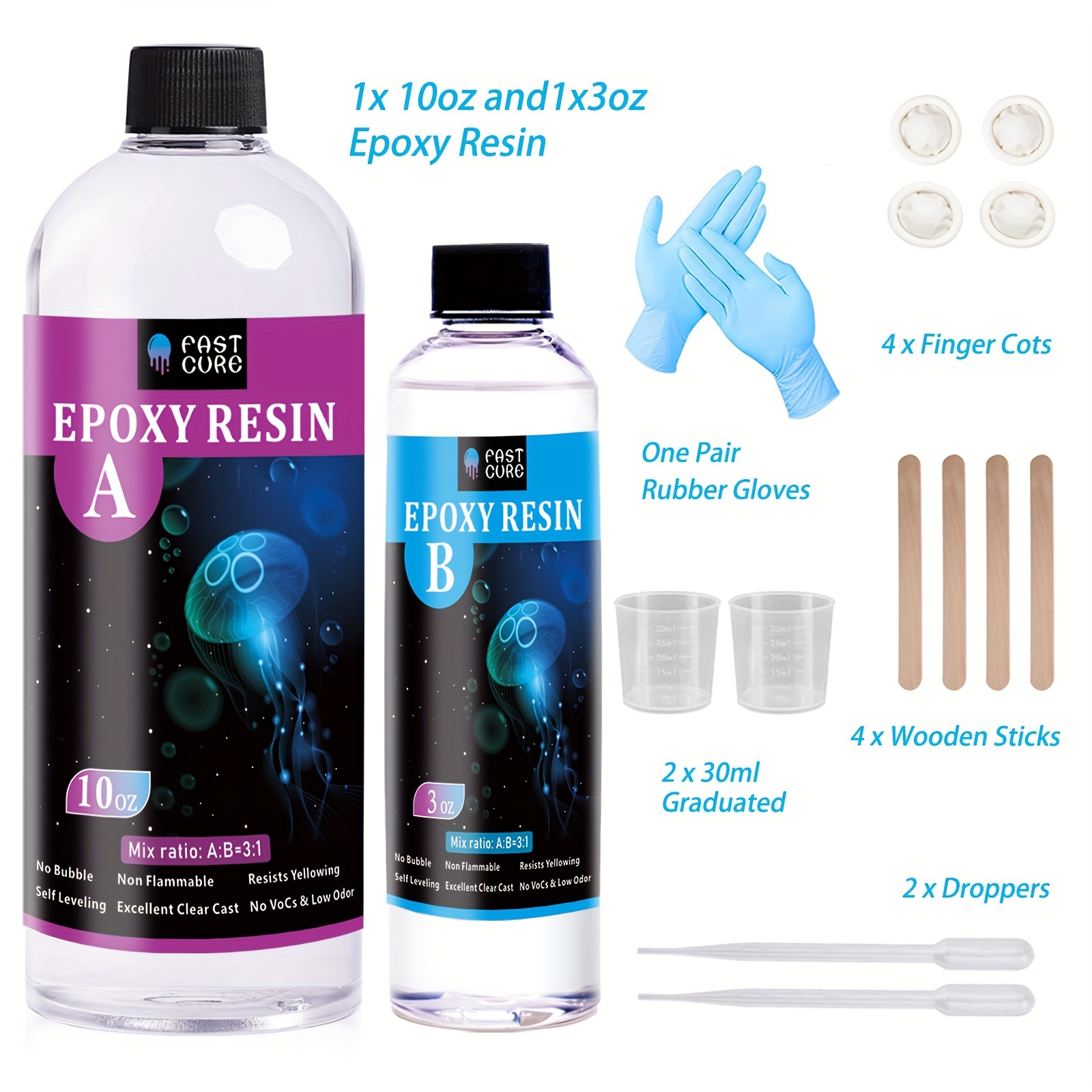 Epoxy Resin Kit Clear Resin Bpa Free Easy Mix 1:1 Casting - Temu