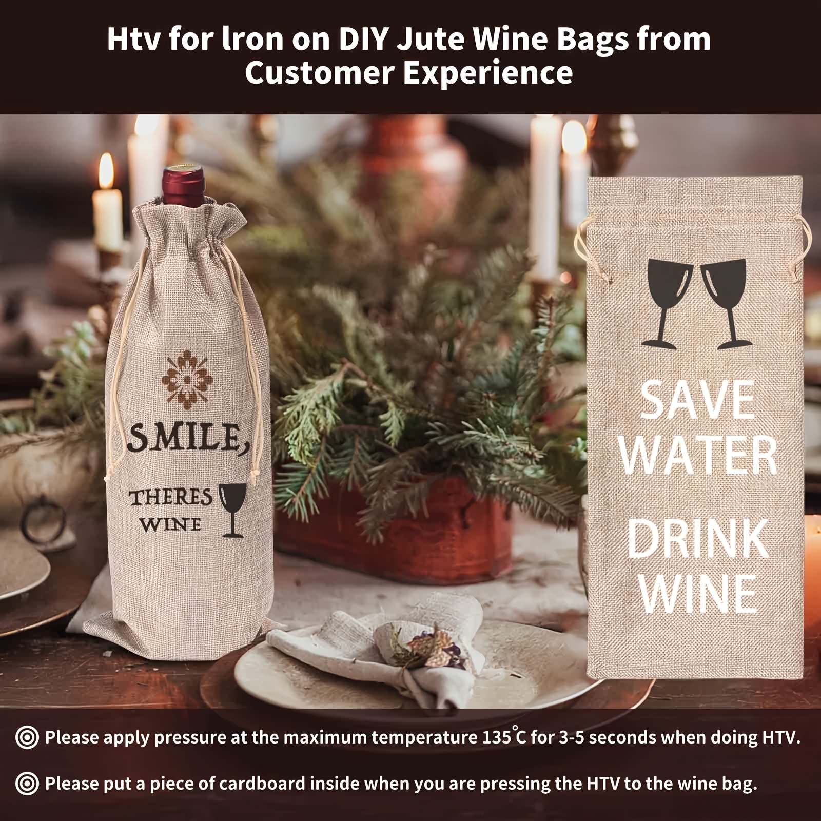 6 Piece Christmas Wine Bottle Cover Set