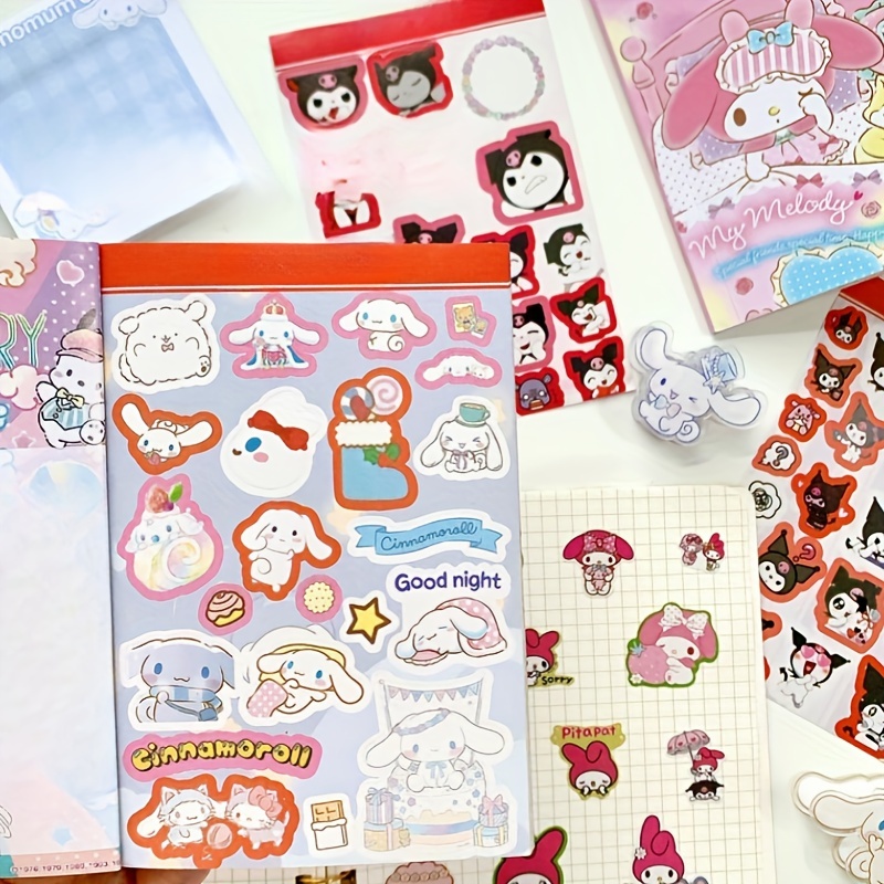 Kawaii My Melody Cinnamoroll Kuromi DIY Decorative Washi Tape Anime  Sanrioed Cute Girl Heart Material Tape Stickers