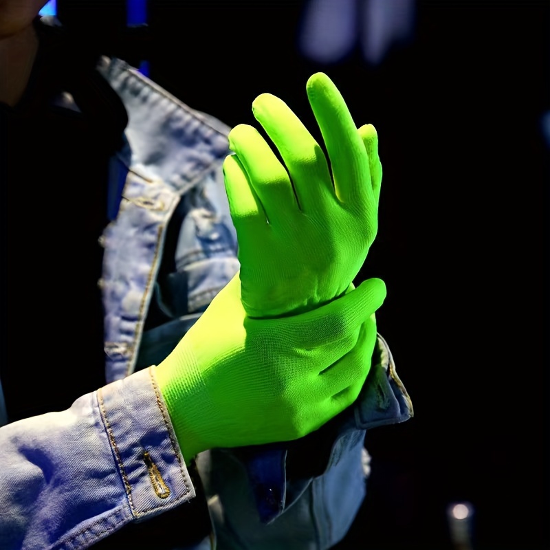 Gloves Glow In Dark Self Illuminating Fluorescent Green. - Temu