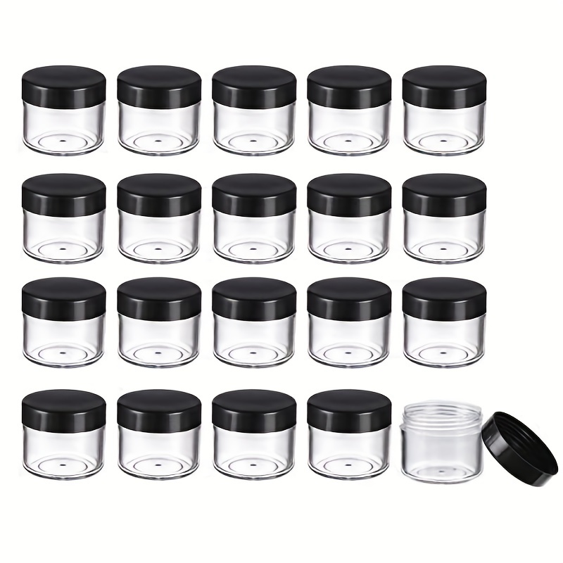 

20 Pieces Round Pot Jars Plastic Cosmetic Containers Set With Lid For Liquid Creams Sample, 20 Ml/ 0.7 Oz - Travel Accessories
